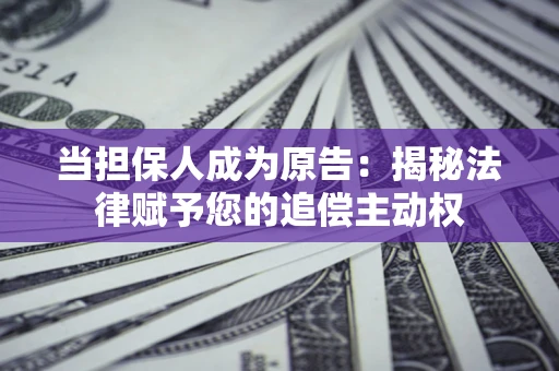 武汉当担保人成为原告:揭秘法律赋予您的追偿主动权 武汉当担保人成为原告:揭秘法律赋予您的追偿主动权