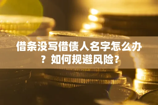 武汉借条没写借债人名字怎么办？如何规避风险？